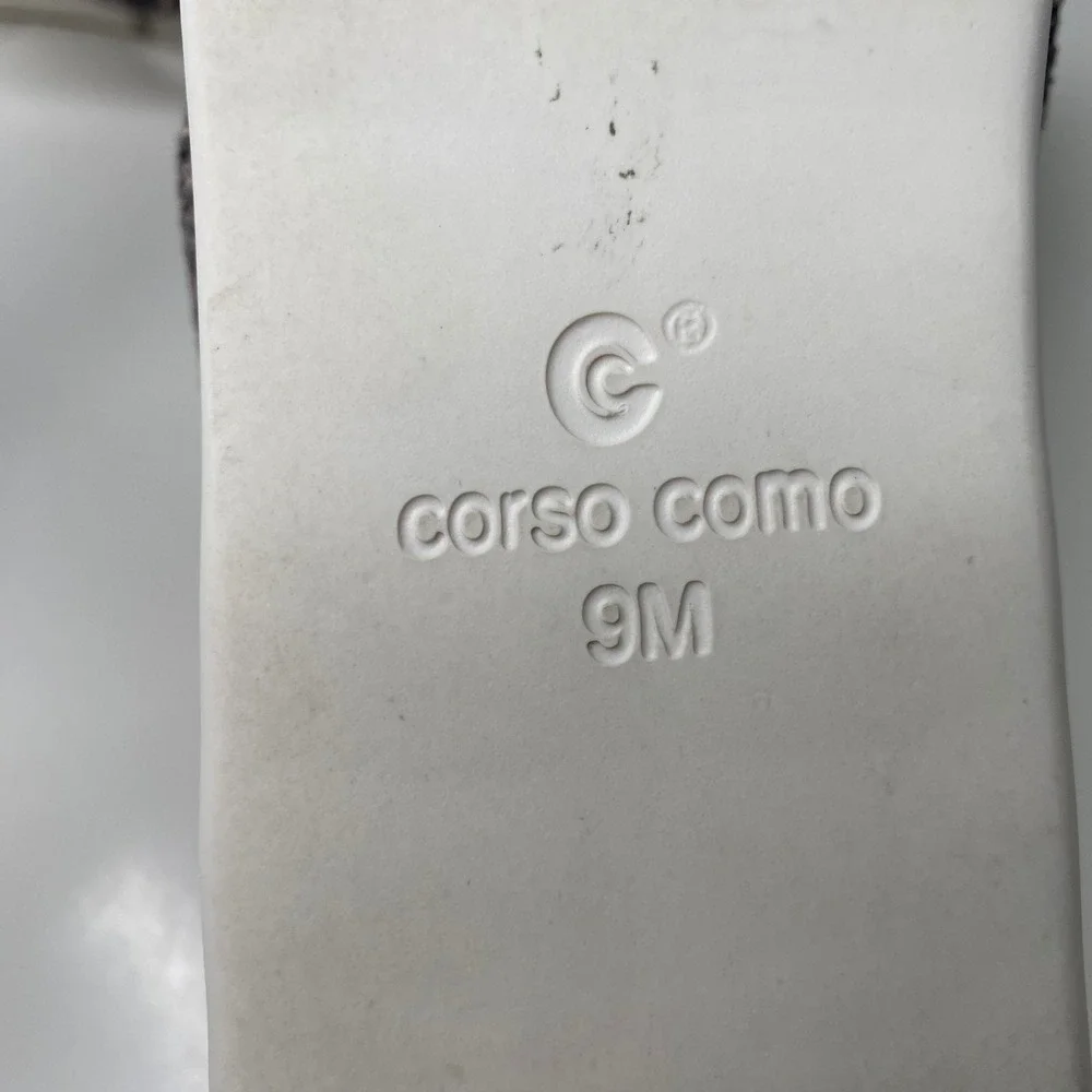 Corso Como Bilanka Wedge Sandals Womens Grey Snakeskin Leather Slide Chic 9M
